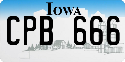 IA license plate CPB666