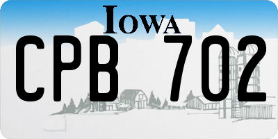 IA license plate CPB702