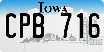 IA license plate CPB716