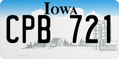 IA license plate CPB721
