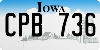 IA license plate CPB736