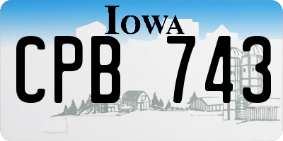 IA license plate CPB743