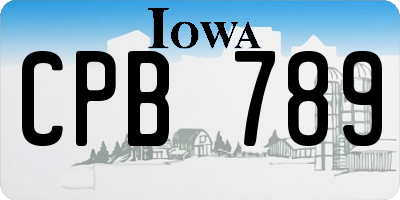 IA license plate CPB789