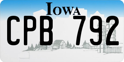 IA license plate CPB792