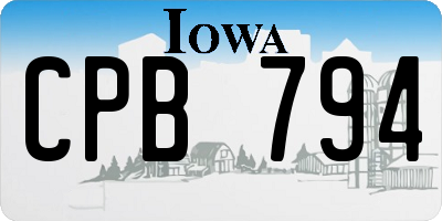 IA license plate CPB794