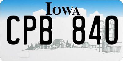 IA license plate CPB840