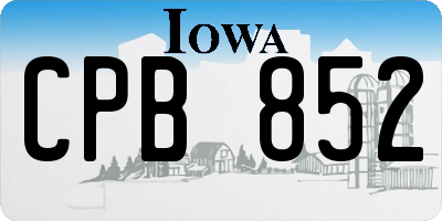 IA license plate CPB852