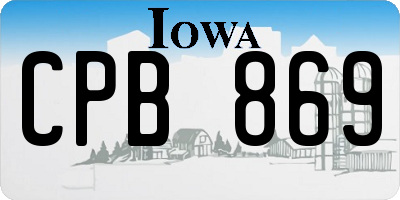 IA license plate CPB869