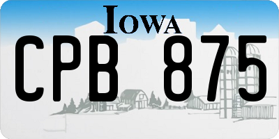 IA license plate CPB875
