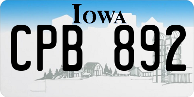 IA license plate CPB892
