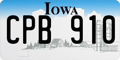 IA license plate CPB910