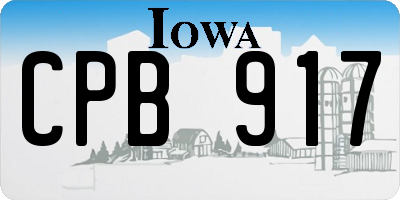 IA license plate CPB917