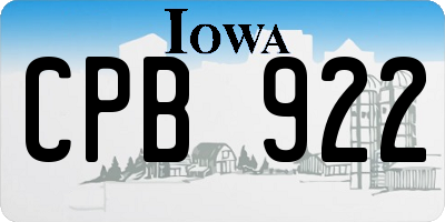 IA license plate CPB922