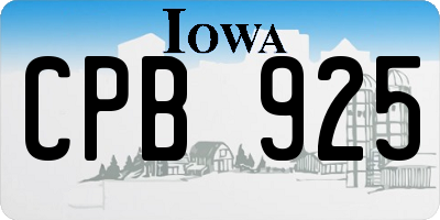 IA license plate CPB925