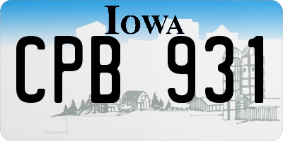 IA license plate CPB931