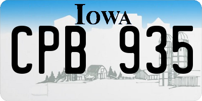 IA license plate CPB935