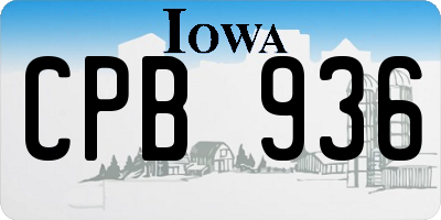 IA license plate CPB936