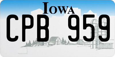 IA license plate CPB959