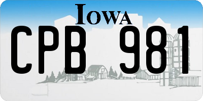 IA license plate CPB981