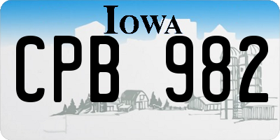 IA license plate CPB982