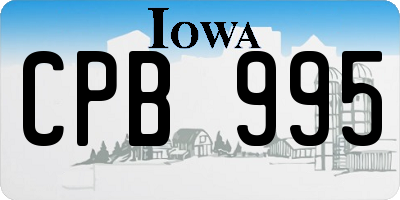 IA license plate CPB995