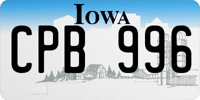 IA license plate CPB996