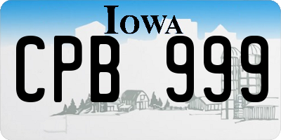 IA license plate CPB999