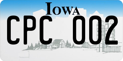 IA license plate CPC002