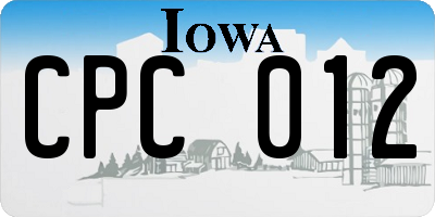 IA license plate CPC012