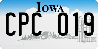 IA license plate CPC019