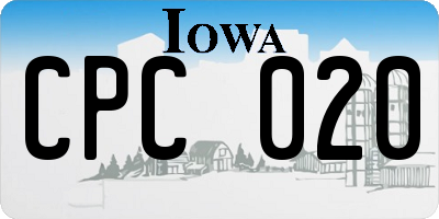 IA license plate CPC020
