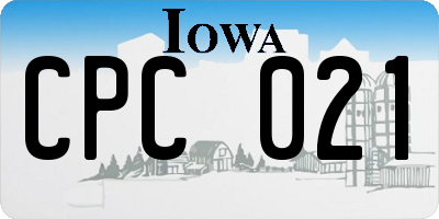IA license plate CPC021