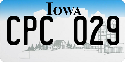 IA license plate CPC029