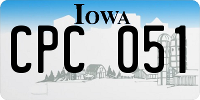 IA license plate CPC051