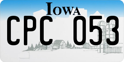 IA license plate CPC053