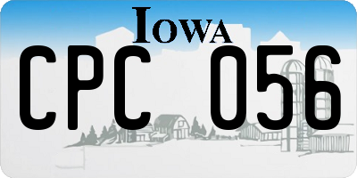 IA license plate CPC056
