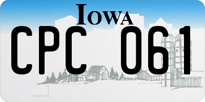 IA license plate CPC061