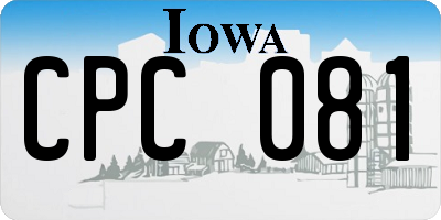 IA license plate CPC081
