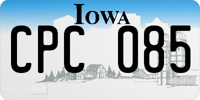 IA license plate CPC085