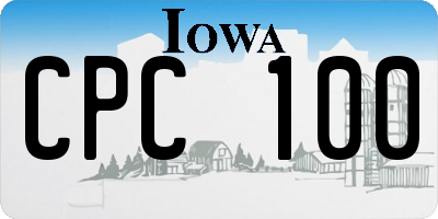 IA license plate CPC100