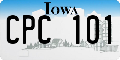 IA license plate CPC101