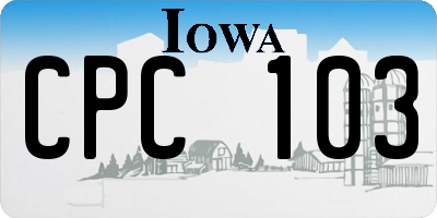 IA license plate CPC103