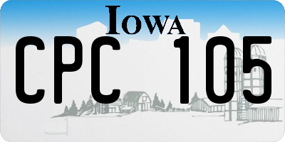 IA license plate CPC105