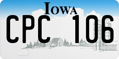IA license plate CPC106