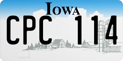 IA license plate CPC114