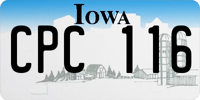 IA license plate CPC116