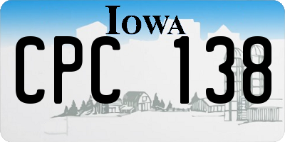 IA license plate CPC138