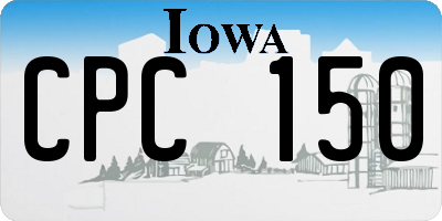 IA license plate CPC150