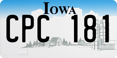 IA license plate CPC181