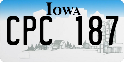 IA license plate CPC187